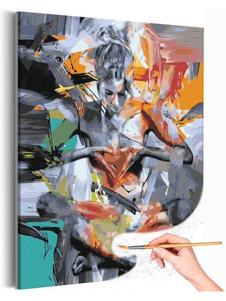 Девушка в гармонии Абстракция Любовь Йога Раскраска картина по номерам на холсте 40х50