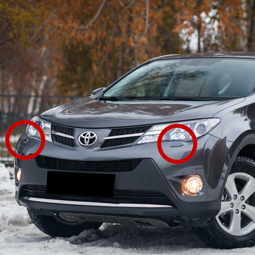 Крышки заглушки форсунок омывателя ФАР подходит для TOYOTA RAV4 (IV) (12-15гв) левая + правая