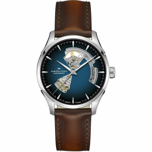 hamilton jazzmaster open heart auto Наручные часы Hamilton Jazzmaster H32675540, коричневый, синий