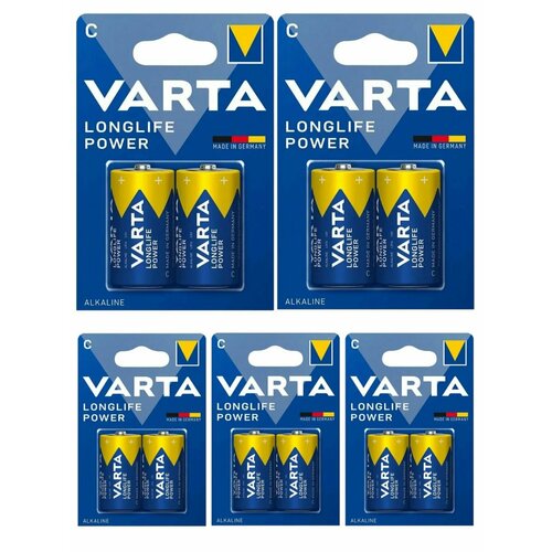 Батарейки VARTA Longlife Power C / LR14 10 шт varta батарейка алкалиновая varta longlife max power с lr14 2bl 1 5в блистер 2 шт