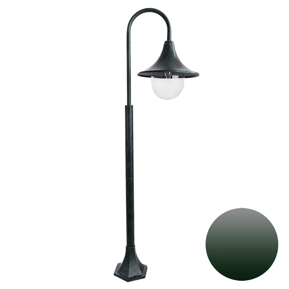 Парковый светильник Arte Lamp MALAGA A1086PA-1BGB / E27 / 1х40Вт / IP44 / медный/зелёный