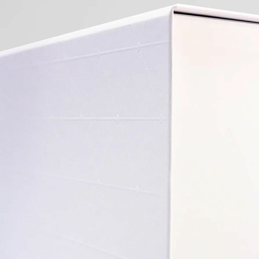 Подарочная Коробка - Шкатулка Cartonnage для украшений маленькая, 170 x 120 x 50 мм. "Треугольники", белый