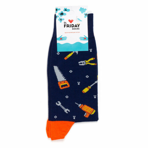 дизайнерские носки st friday socks размер 34 37 цвет серый Носки St. Friday Мужские носки с надписями и рисунками St.Friday Socks, размер 38-41, оранжевый