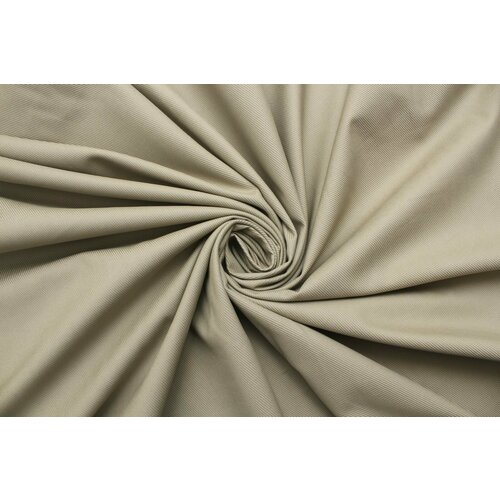 Ткань Костюмный хлопок серо-оливковый, ш145см, 0,5 м ткань сатин стрейч костюмный ярко оливкового цвета ш144см 0 5 м