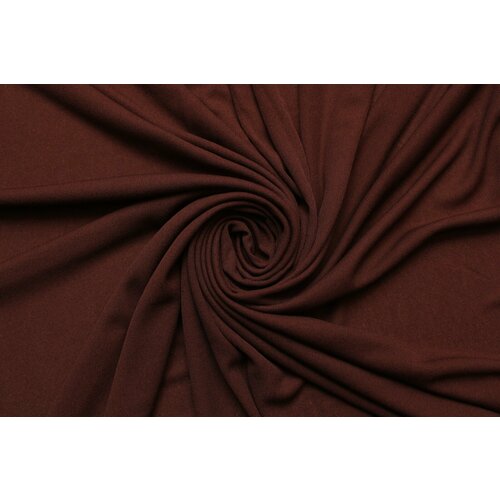 Ткань Трикотаж-креп стрейч коньячно-коричневый, ш130см, 0,5 м ткань креп стрейч agnona чёрный ш130см 0 5 м