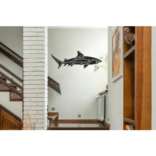 Декоративное металлическое панно, Акула (черный цвет)