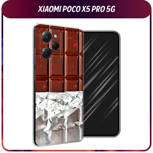 Силиконовый чехол на Xiaomi Poco X5 Pro 5G / Сяоми Поко X5 Про 5G Шоколад в обертке силиконовый чехол няшный единорог на xiaomi poco x5 pro 5g сяоми поко x5 про 5g