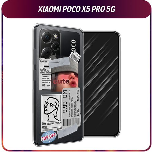 Силиконовый чехол на Xiaomi Poco X5 Pro 5G / Сяоми Поко X5 Про 5G Cute girl collage, прозрачный силиконовый чехол американская готика на xiaomi poco x5 pro 5g сяоми поко x5 про 5g