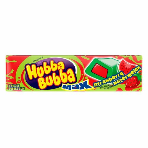 Жевательная резинка Hubba Bubba Strawberry Watermelon со вкусом клубники и арбуза (США), 40 г