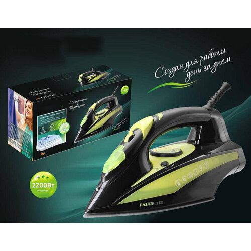 Домашний утюг электрический проводной с антипригарным покрытием с функцией вертикальной глажки паровой утюг зеленый2000Вт утюг 389900₽