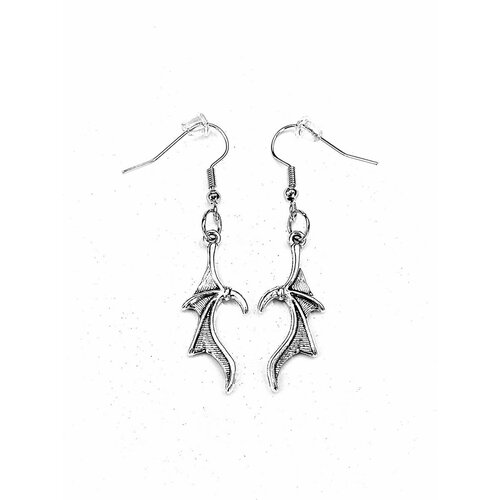 Серьги , черный, серый