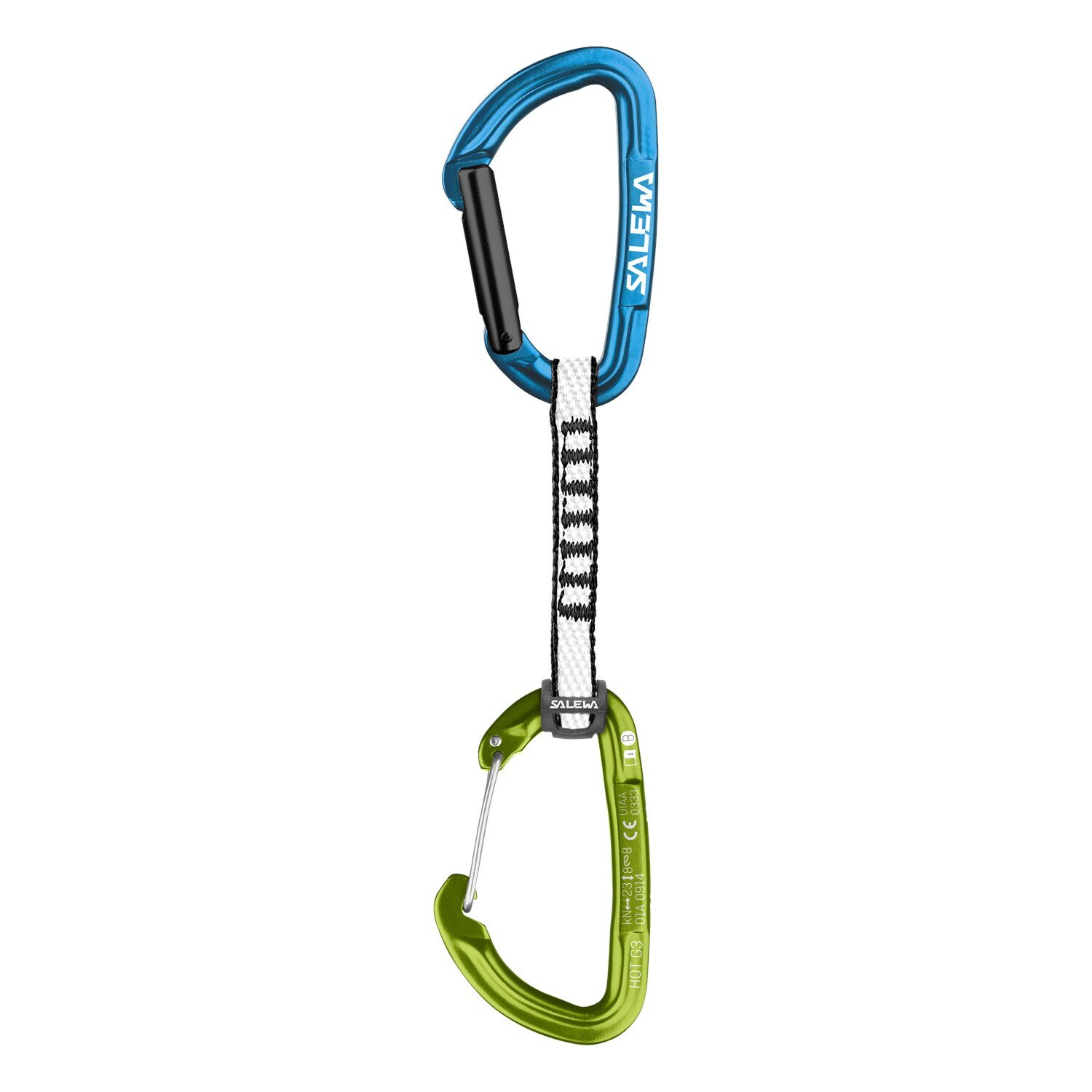 Карабин с оттяжкой Salewa Expr Set Dyn Hot G3 Str/Wire Blue/Fluo Green