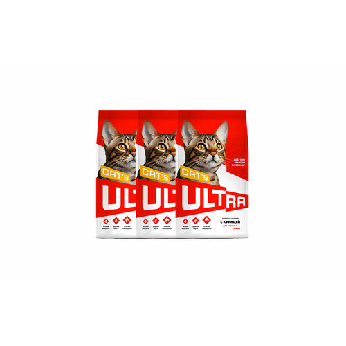 ULTRA Полнорационный сухой корм для взроcлых кошек с курицей 3 кг х 3 шт 2160₽