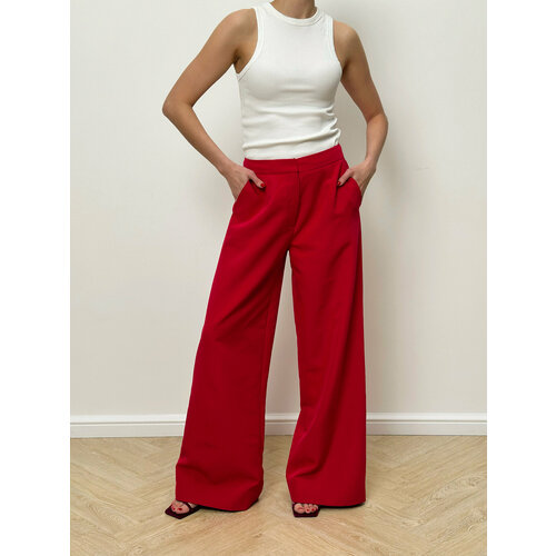 Брюки палаццо  ZI OUTFIT, размер M, красный, фуксия