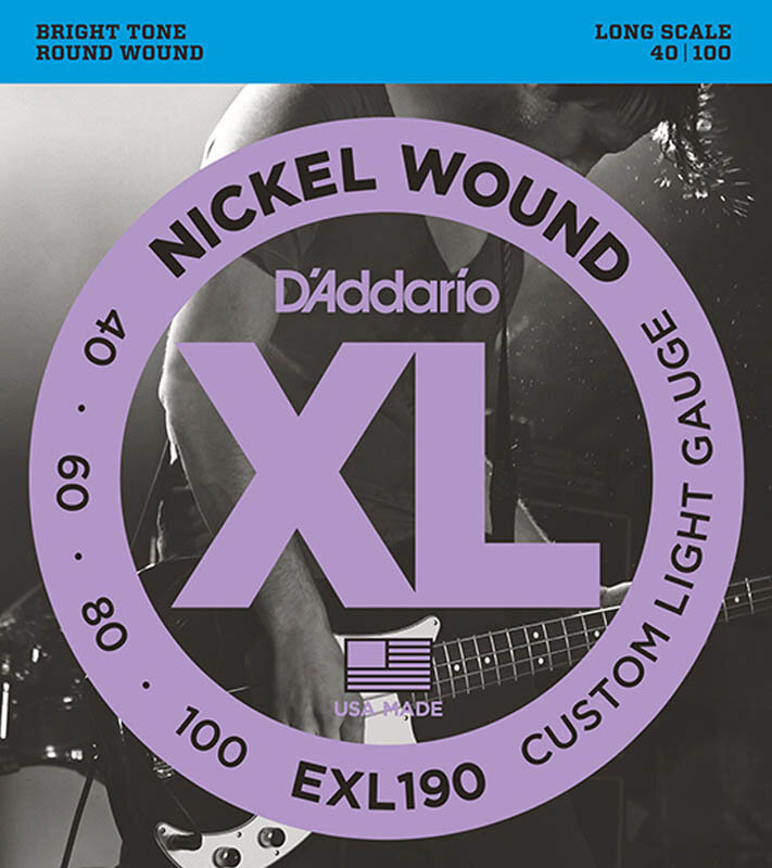 D'Addario EXL190 XL NICKEL WOUND Long Custom 40-100