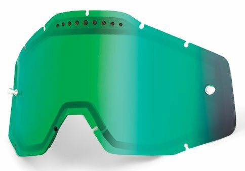 Линза 100% Racecraft/Accuri/Strata Vented Dual Pane Lens Anti-Fog Green Mirror 51006-005-02