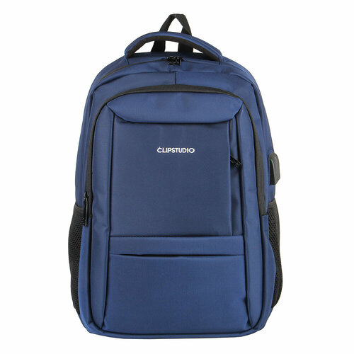 Рюкзак универсальный 46x33x17,5см, 2 отд, 4 карм, спинка с эрг. элементами, USB/науш, синий, ПЭ