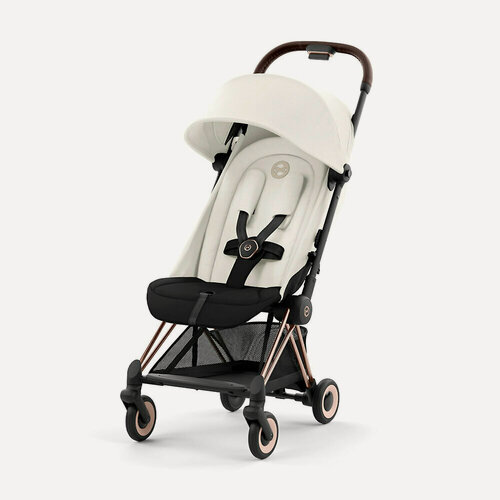 Изображение товара Прогулочная коляска Cybex Coya, цвет Off White / Rose Gold (Белый / Золотистое шасси), артикул производителя 522004265