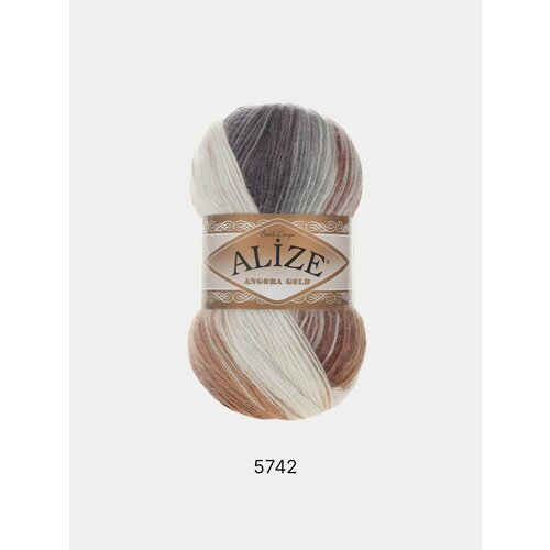 Пряжа Alize Angora Gold Batik , Цвет Коричневый пряжа alize angora gold 67 молочно бежевый