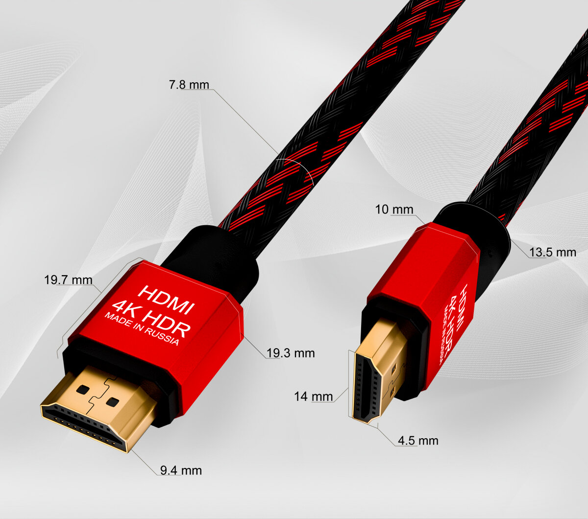 GCR Кабель 1.5m HDMI 2.0, BICOLOR нейлон, AL корпус красный, HDR 4:2:2, Ultra HD, 4K 60 fps 60Hz/5K*30Hz, 3D, AUDIO, 18.0 Гбит/с, 28AWG (GCR-52162) Greenconnect - фото №11