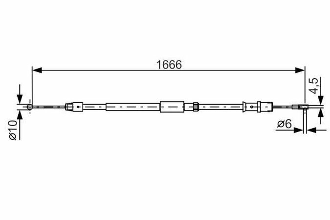 Трос стояночного тормоза MB SPRINTER/VW CRAFTER 1666мм BOSCH 1987482032