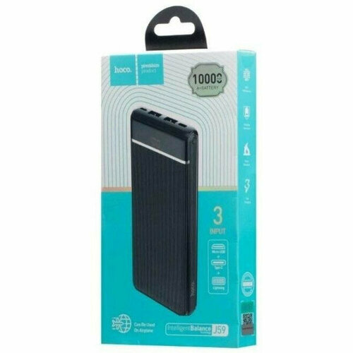 Powerbank Hoco J59 10000mAh 2USB 2A с дисплеем черный