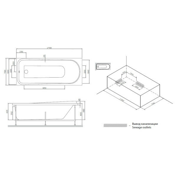 Каркас для ванны Am.Pm Like 170х70 см W80A-170-070W-R - фото №12