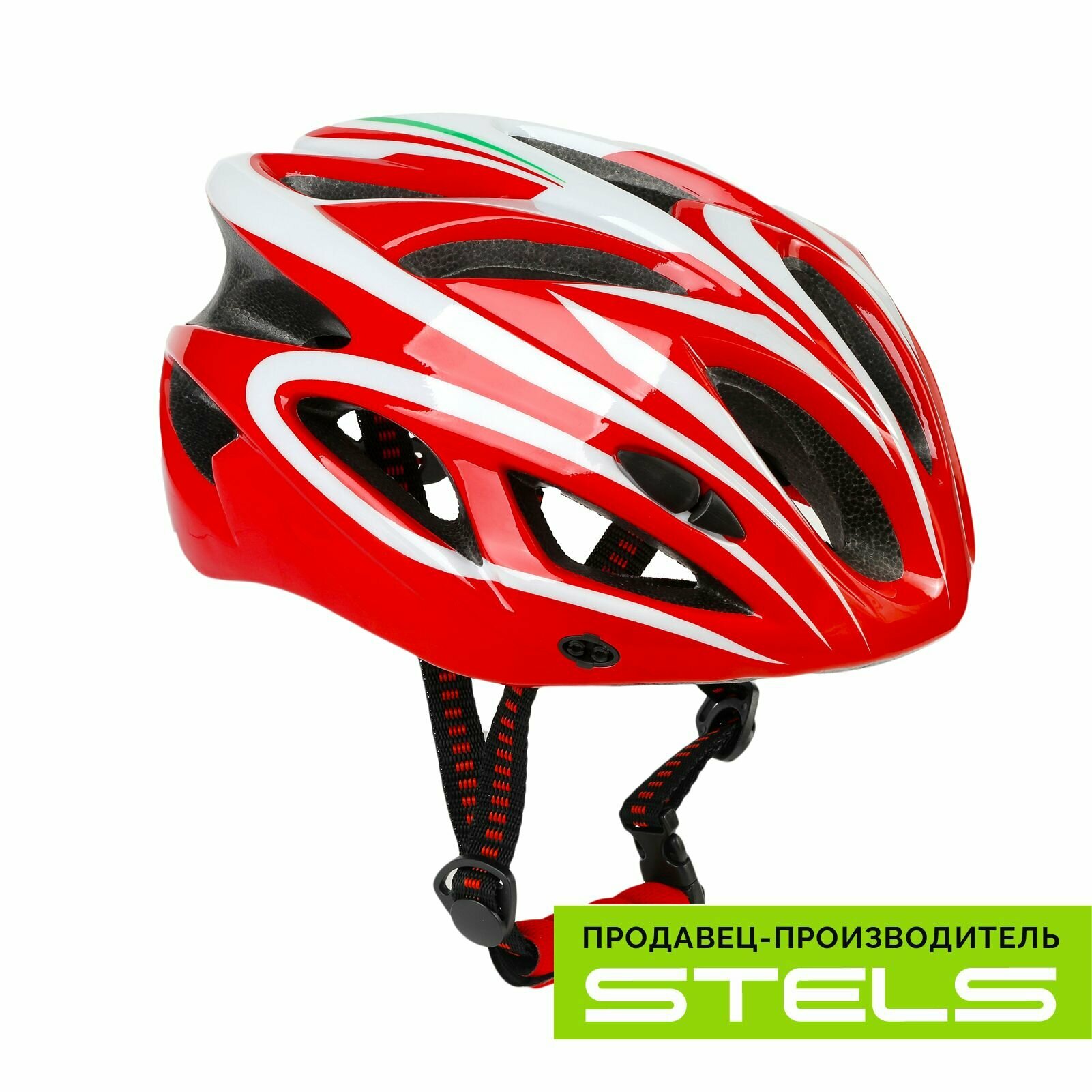 Шлем защитный для катания на велосипеде FSD-HL022 (in-mold) бело-красный, размер L NEW