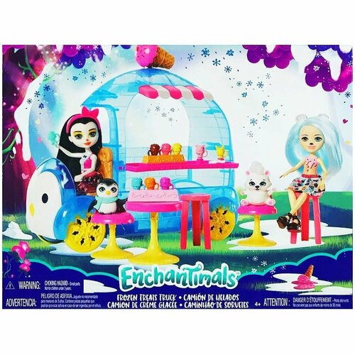 Enchantimals Frozen Treats Truck Preena Penguin Doll & Jayla Figure Фургон с Приной и Джейлой