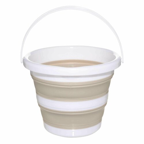 Ведро складное Kuchenland 5 л пластикрезина серо-бежевое Foldaway 990₽