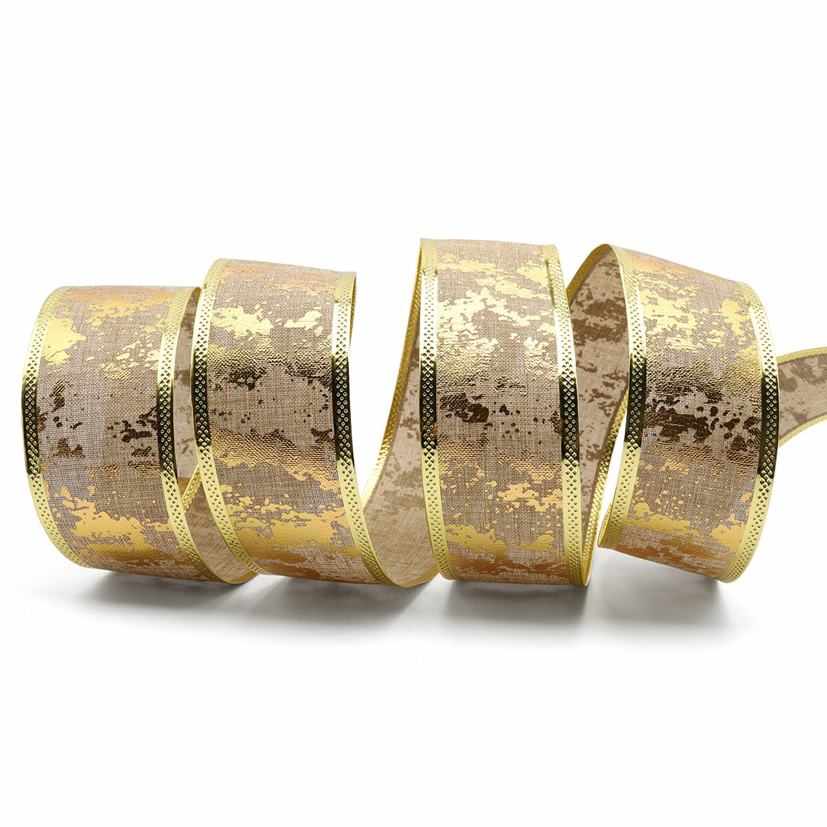 Лента упаковочная джутовая Айрис QR-010 5 см*10 м (золото)