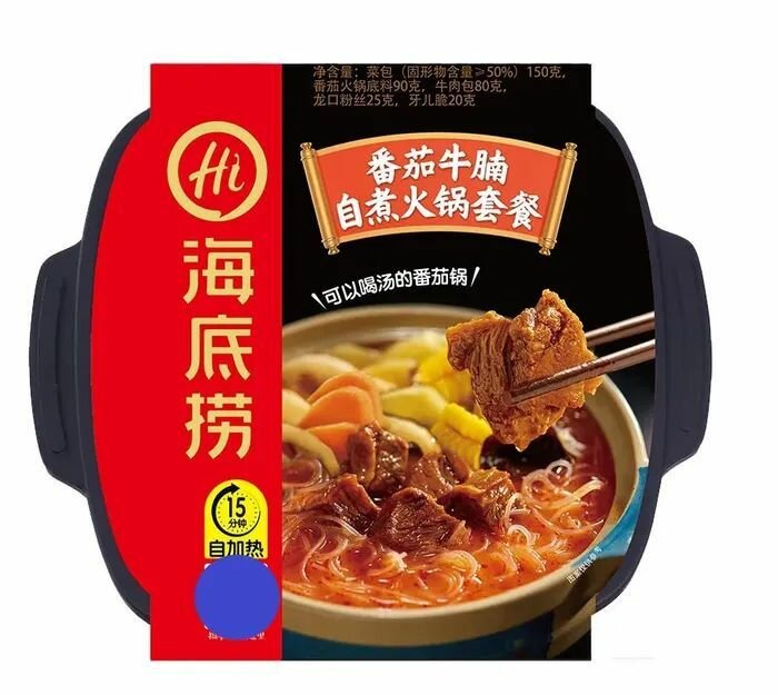 Саморазогревающаяся лапша Haidilao HotPot с говядиной и томатным соусом, 365г