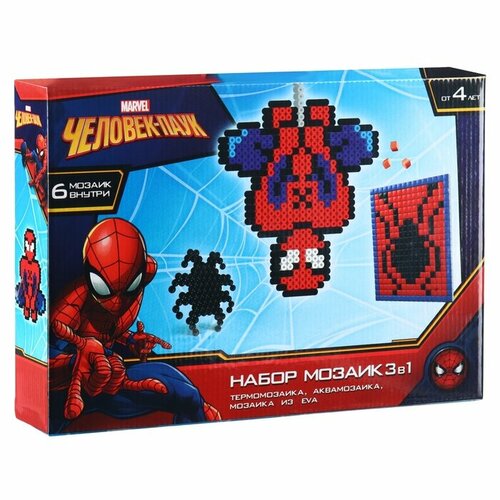 фото Marvel набор мозаек 3 в 1 , авквамозайка, темпомозайка и ева , человек-паук