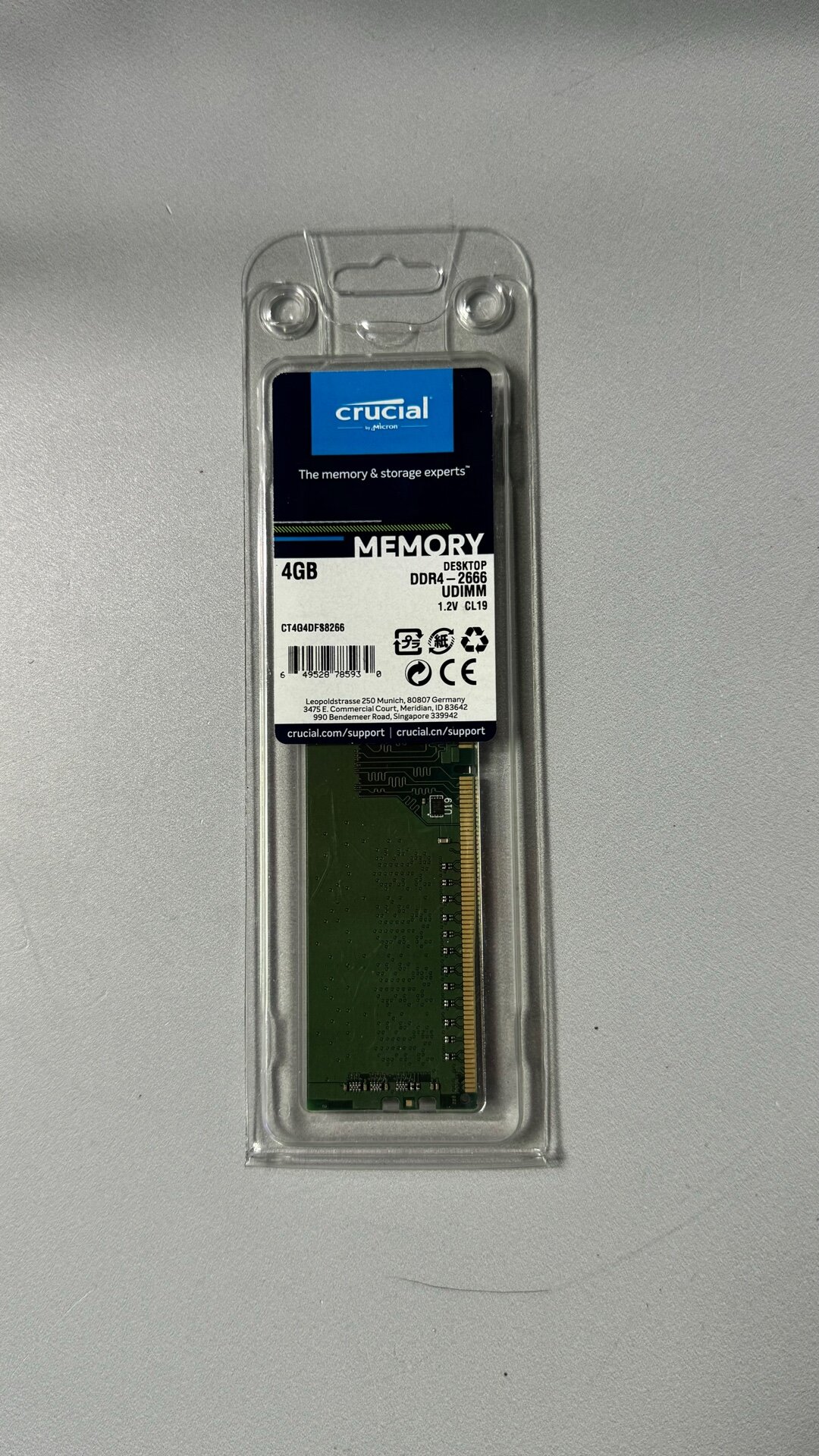 Оперативная память Crucial 4 ГБ DDR4 2666 МГц DIMM CL19 CT4G4DFS8266