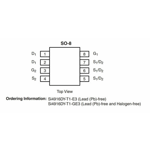 Микросхема SI4916DY N-Channel MOSFET 30V 10A SO-8 микросхема ntmfs4927nt1g n channel mosfet 30v 38a so 8fl