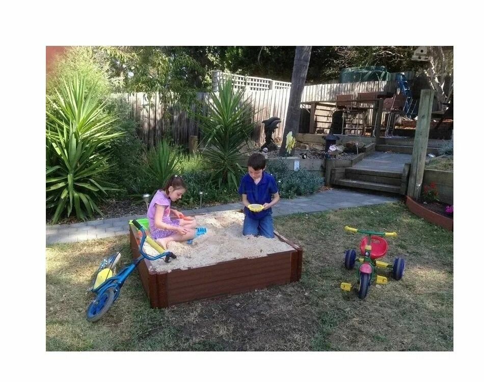 фото Песочница из ДПК 1-й ДПК комбинат высокая 100*100*30 см