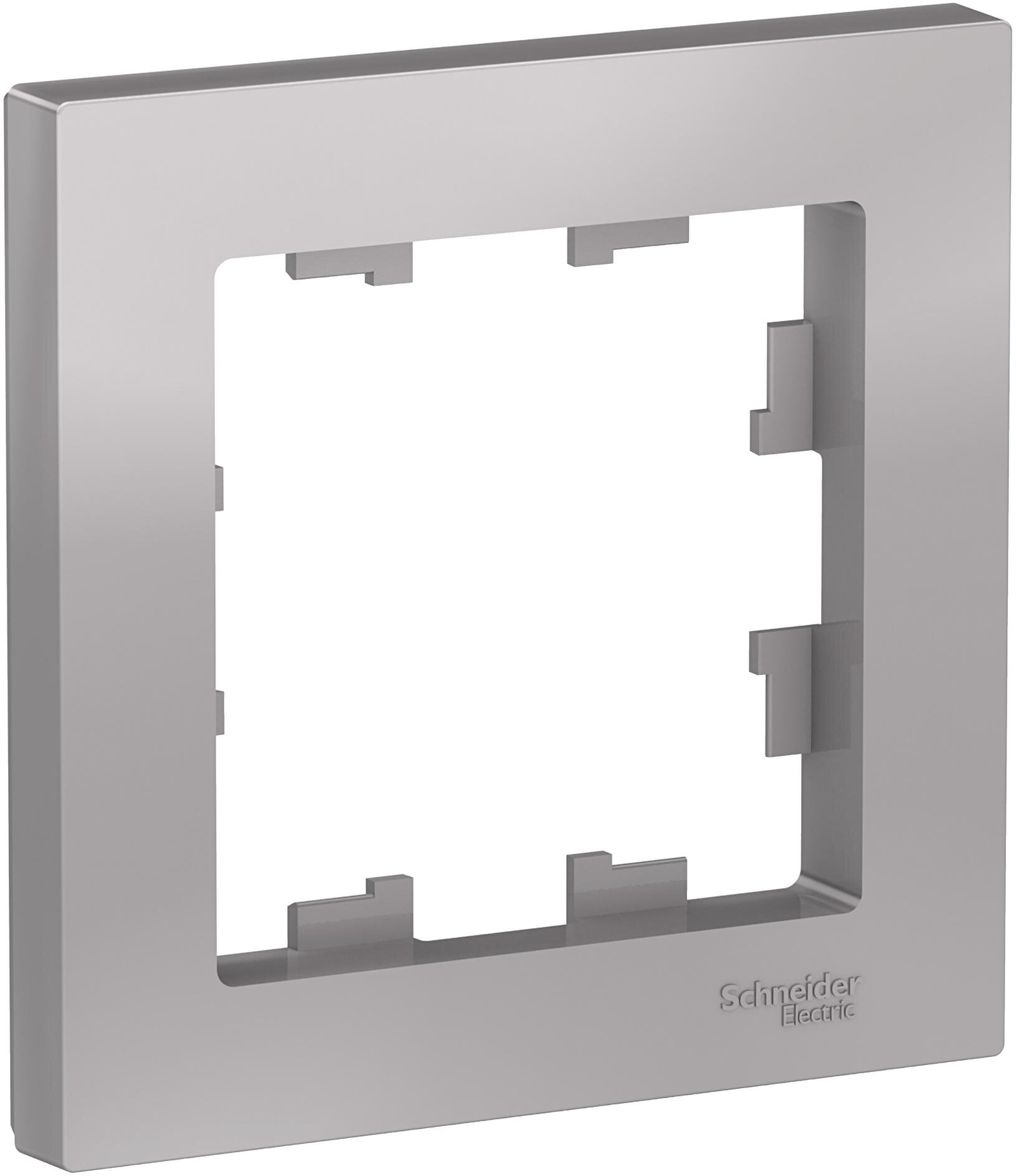 Рамка IP20 Schneider Schneider Atlas Design одноместная (Алюминий) в комплекте 10 шт.