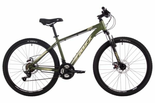 Велосипед FOXX 26" CAIMAN зеленый, сталь, размер 18" 2024 год