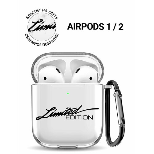 Прозрачный чехол для наушников Apple Airpods 1 / 2 с 3D принтом 