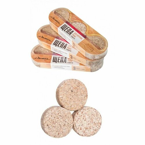 Щепа для копчения в брикетах ольха 2 шт вишня для рыбы 3 шт 80 гр 349₽