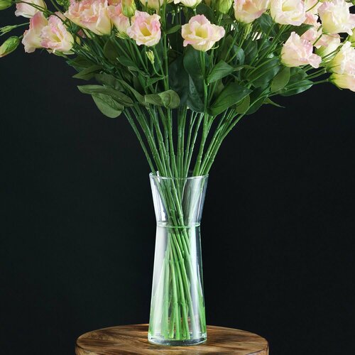 Ваза для цветов и сухоцветов стеклянная прозрачная декоративная интерьерная Элс D9,5xH26 см