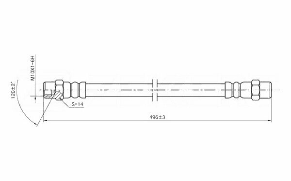 Шланг тормозной передний MB T1 (601 602) 77- T1/TN 82- T2/LN1 86-
