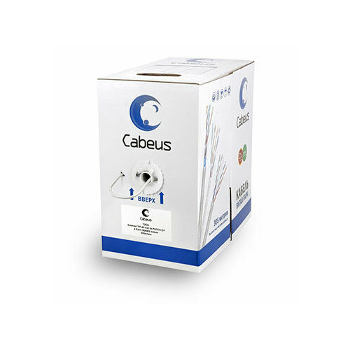 CABEUS FTP-4P-CAT.5E-PATCH-GY кабель витая пара FTP (F/UTP), категория 5E, 4 пары, (26 AWG), многожильный (PATСH), PVC НГ(А)-LS, серый (305 М) синий