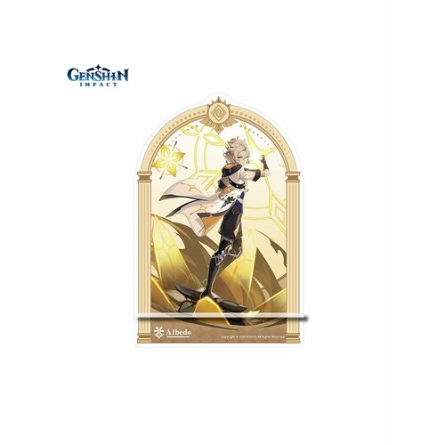 Подставка для смартфона Genshin Impact Геншин Импакт Character Themed Acrylic Phone Stand Contemplation in Chalk Albedo 6974696615623 hot game genshin impact acrylic stand card message board mona hutao xiao stand model plate desk decor fans collection prop gift