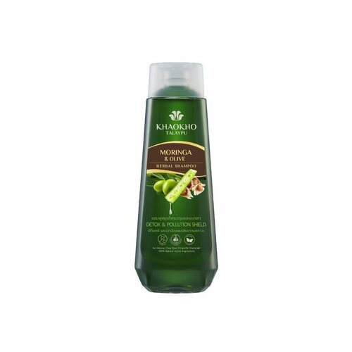 MORINGA OLIVE Herbal Shampoo DETOX POLLUTION SHIELD Khaokho моринга И оливка Травяной шампунь для волос детокс И защита от загрязнения Кхаокхо 330 мл 856₽