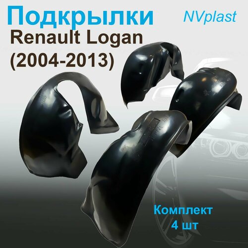 Подкрылки передние + задние для Renault Logan (2004-2013) Nevaplast 4 шт