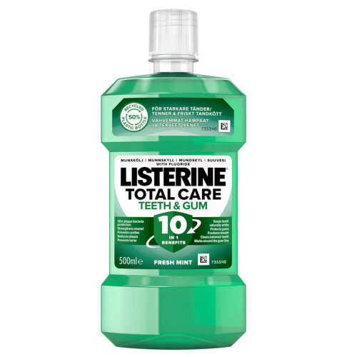 Listerine Ополаскиватель для полости рта Teeth & Gum 500 мл в уп, 1 уп, защита зубов и десен Fresh Mint из Финляндии