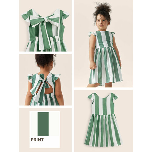Сарафан Happy Baby, размер 110-116, зеленый, белый футболка happy baby размер 110 116 белый зеленый