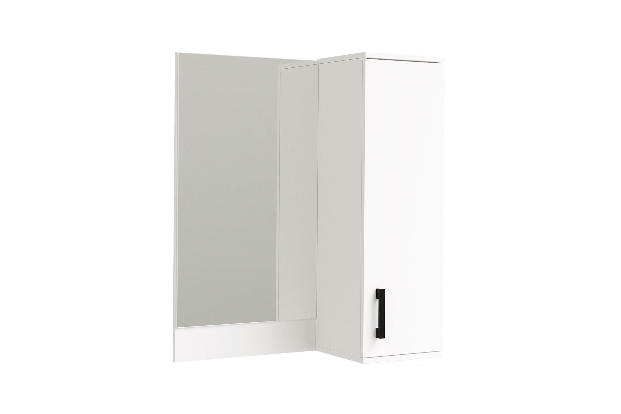 фото Полка Эра Ника с зеркалом белый гладкий 80x20x91.7 см