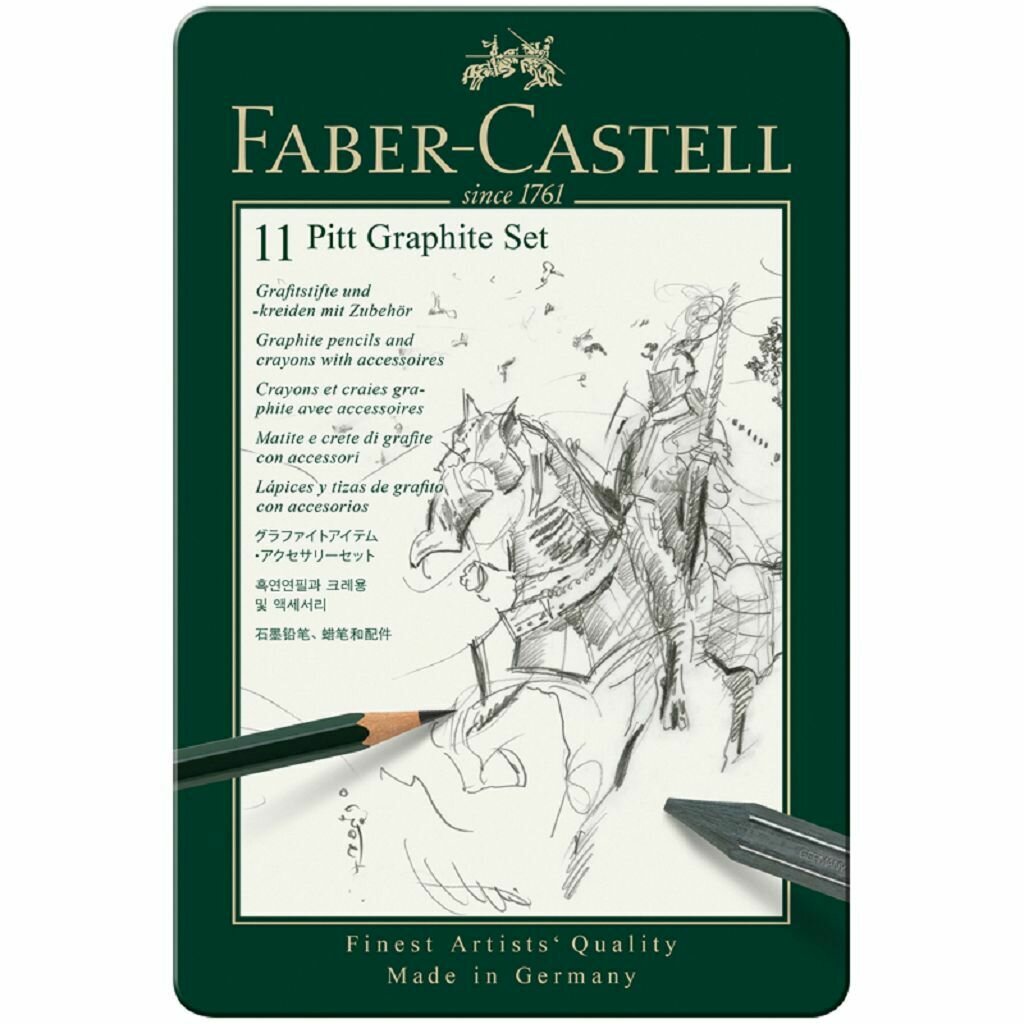 Специальный набор Faber-Castell Pitt Monochrome металлическая коробка 11 предметов - фото №11
